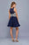 Nox Anabel - 6338 Metallic Appliqued Illusion Jewel A-Line Dress In Blue