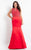 Rachel Allan Curves - 6339 Sleeveless Satin Mermaid Gown in Red