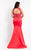 Rachel Allan Curves - 6339 Sleeveless Satin Mermaid Gown in Red