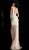 Jovani - 63405 Asymmetrical Beaded Illusion High Slit Gown