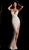 Jovani - 63405 Asymmetrical Beaded Illusion High Slit Gown