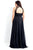 Rachel Allan Curves - 6340 String Beaded Chiffon Dress in Black