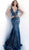 Jovani - 63437 Sequined Lace Deep V-neck Mermaid Dress