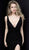 Jovani - 63450 Fringe Ornate Faux Feathered Long Gown In Black
