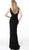 Jovani - 63450 Fringe Ornate Faux Feathered Long Gown In Black