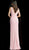 Jovani - 63450 Fringe Ornate Faux Feathered Long Gown In Pink