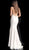 Jovani - Adorned Lace Backless Long Gown 63456 In White