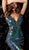 Jovani - 63475 Iridescent Sequined Illusion Sheath Cocktail Dress In Blue