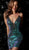 Jovani - 63475 Iridescent Sequined Illusion Sheath Cocktail Dress In Blue