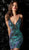 Jovani - 63475 Iridescent Sequined Illusion Sheath Cocktail Dress In Blue