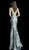 Jovani - 63477 Embellished Deep V-neck Trumpet Dress In Green