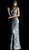 Jovani - 63477 Embellished Deep V-neck Trumpet Dress In Green