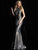 Jovani - Metallic Halter Trumpet Dress With Train 63510 In Black and Silver