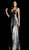 Jovani - 63511 Sequined Deep V-neck Trumpet Dress in Black and Silver