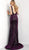 Jovani - 63512 Sequined Bateau Velvet Trumpet Dress With Train in Purple