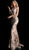 Jovani - Floral Sequined Off Shoulder Mermaid Evening Dress 63516 In Brown and Gold