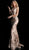 Jovani - 63516 Sequined Off Shoulder Floral Mermaid Gown in Gold