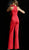 Jovani - 63523 Sleeveless High Neck Jumpsuit With Bow Detail In Red