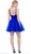 Sleeveless Straight-Across Neck Chiffon Cocktail Dress
