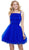 Sleeveless Straight-Across Neck Chiffon Cocktail Dress