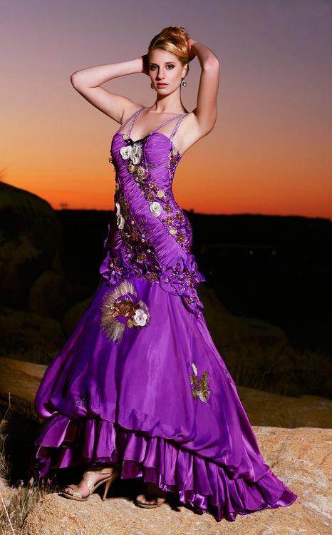 MNM Couture - 6355 Embellished Sweetheart Trumpet Dress In Purple