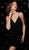 Jovani - 63560 Embellished Plunging V-neck Sheath Cocktail Dress in Black