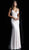 Jovani - 63563 Studded Backless Jersey Trumpet Gown in White