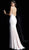 Jovani - 63563 Studded Backless Jersey Trumpet Gown in White