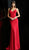 Jovani - 63564 Sleeveless Plunging V-neck Jersey Trumpet Dress in Red
