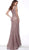 Jovani - 63571 Beaded Bateau Trumpet Dress With Train In Pink