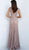 Jovani - 63571 Beaded Bateau Trumpet Dress With Train In Pink