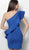Jovani - 63580 Ruffled Asymmetric Sheath Cocktail Dress in Blue