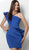 Jovani - 63580 Ruffled Asymmetric Sheath Cocktail Dress in Blue