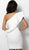 Jovani - 63580 Ruffled Asymmetric Sheath Cocktail Dress in White