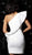 Jovani - 63580 Ruffled Asymmetric Sheath Cocktail Dress in White