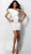 Jovani - 63580 Ruffled Asymmetric Sheath Cocktail Dress in White