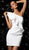 Jovani - 63580 Ruffled Asymmetric Sheath Cocktail Dress in White