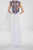 Alyce Paris  - 6361 Illusion Jewel Neck Sheath Dress in White and Blue