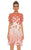 Elie Tahari - E40A9607 Floral Embroidered Illusion Jewel A-line Dress In Red