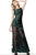 Jovani - 63645 Embroidered Bateau Sheath Dress In Black and Green