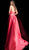 Jovani - 63652 Plunging Illusion Halter A-Line Gown in Red
