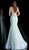 Jovani - 63658 Embroidered Plunging V-neck Mermaid Dress in Blue