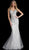 Jovani - 63673 Illusion Corset Lace Mermaid Gown in Silver