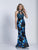 Dave & Johnny - A6367 Beaded Halter Neck Mermaid Gown in Print
