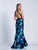 Dave & Johnny - A6367 Beaded Halter Neck Mermaid Gown in Print
