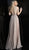 Jovani - 63762 Pleated Cross Halter A-line Dress In Neutral