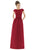 Alfred Sung - D569 Cap Sleeve Bateau Dupioni Column Dress In Red