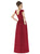Alfred Sung - D569 Cap Sleeve Bateau Dupioni Column Dress In Red