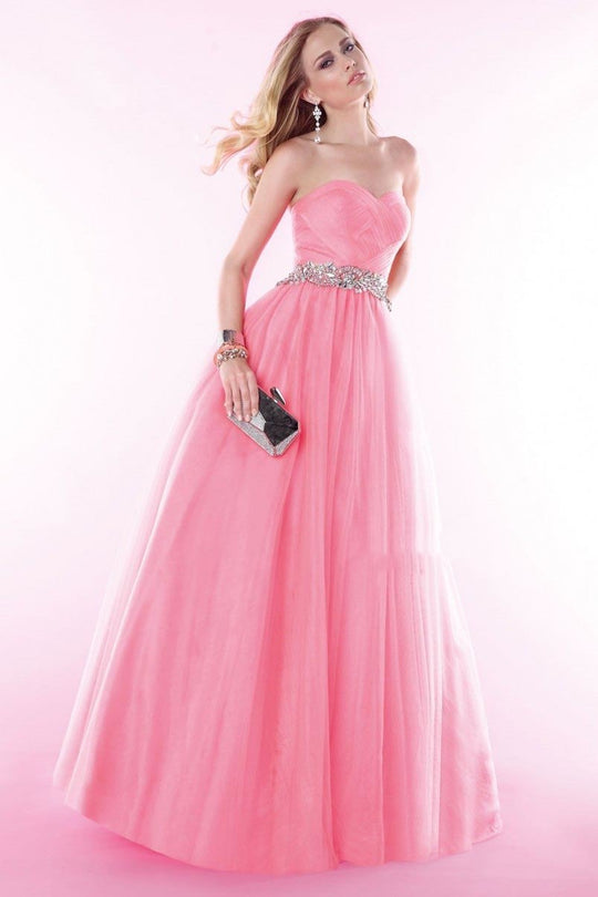 Alyce Paris Prom - 6388 Woven Strapless Sweetheart Evening Gown in Pink