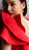 Jovani - 63890 Ruffled Off-Shoulder Sheath Knee Length Dress in Red